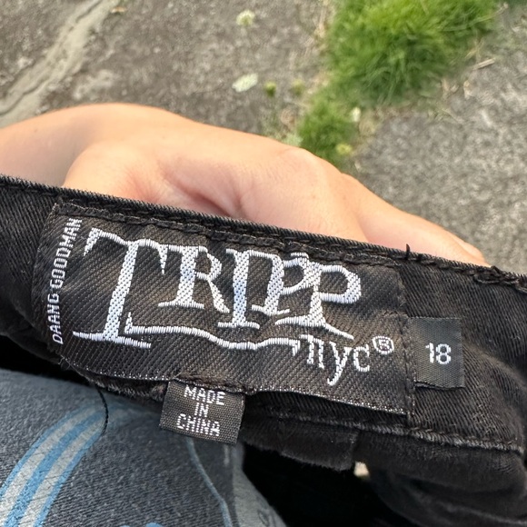 Vintage 90s y2k Tripp NYC black lace up goth grunge punk midi skirt - Picture 2 of 7